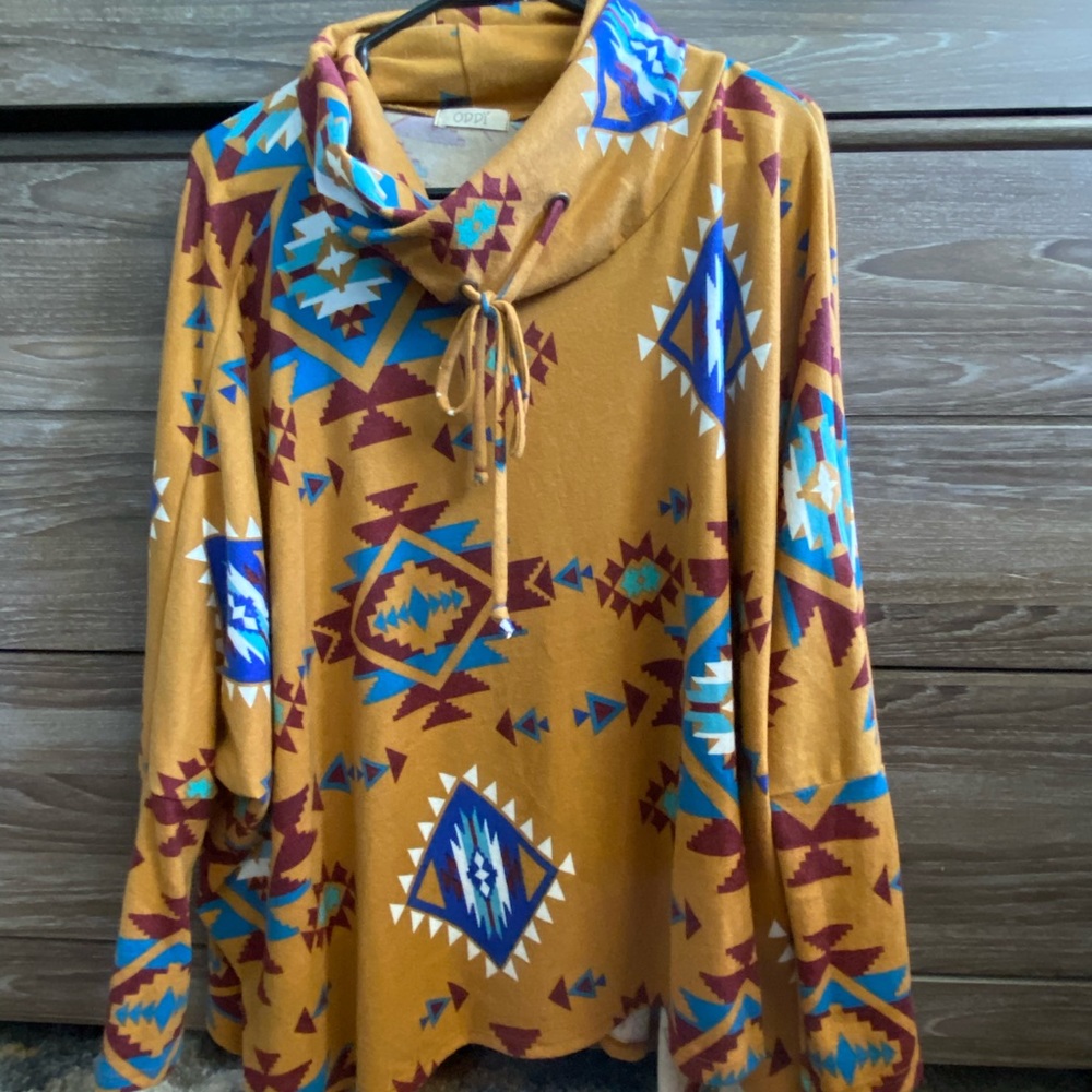 Aztec Poncho Sweater
